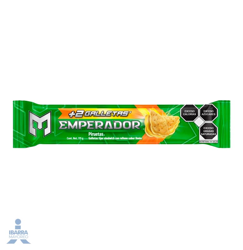 Galletas Gamesa Sándwich Emperador Piruetas Limón 115 g