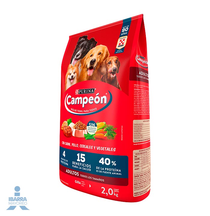 Campeón alimento seco perros adultos todos los tamaños carne y pollo 2 kg
