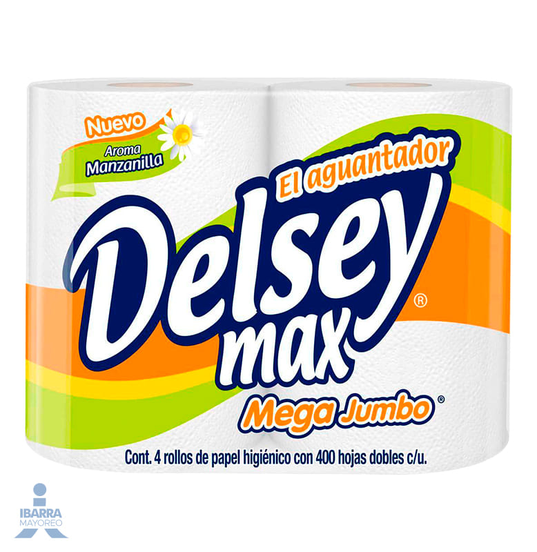 Papel Higiénico Delsey Max Mega Jumbo 400 hojas 4 rollos