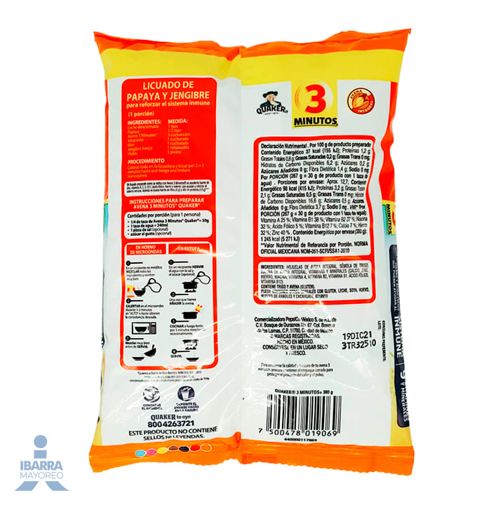 Avena 3 Minutos Bolsa 380 g