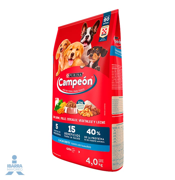 Campeón alimento seco perros cachorro todos los tamaños carne y pollo 4 kg