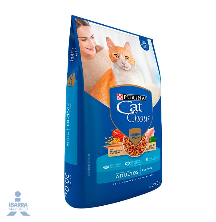 Cat Chow Defense Plus alimento seco gatos adultos sabor pescado 20 kg