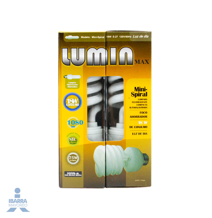Lámpara Ahorradora Lumin Mod Mini Espiral 18W
