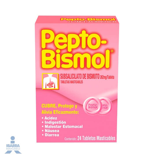 Pepto Bismol Tabletas 24 pzas.