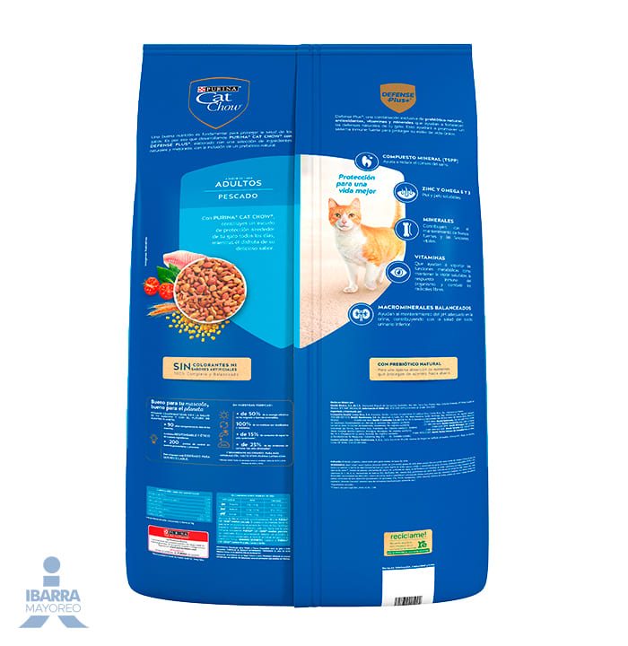 Cat Chow Defense Plus alimento seco gatos adultos sabor pescado 20 kg