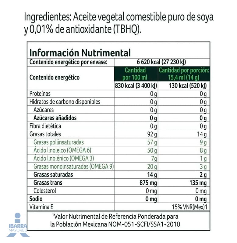 Aceite Nutrioli 800 ml