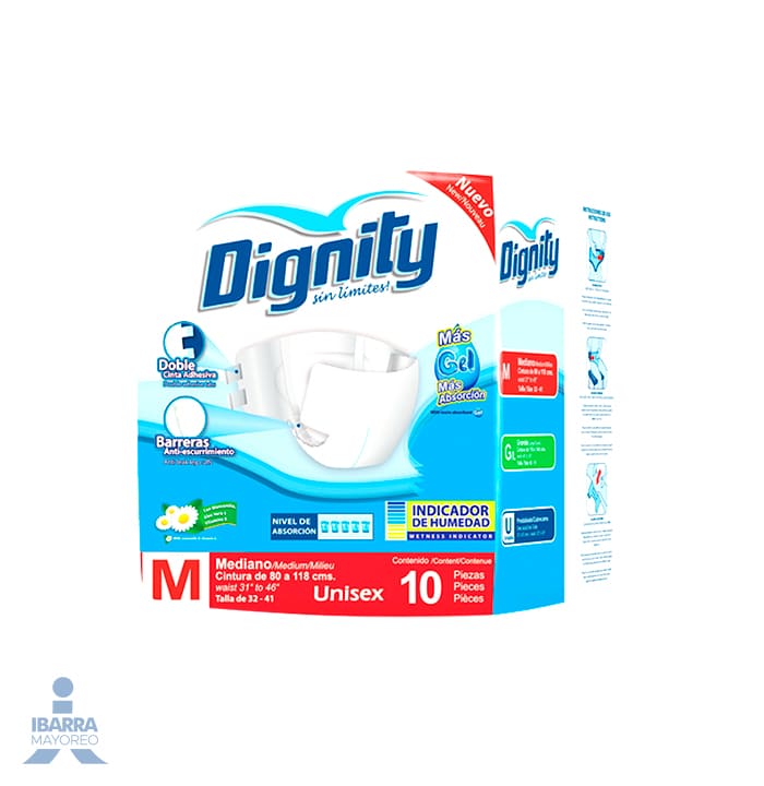 Pañal Dignity Adulto Mediano 10 pzas.