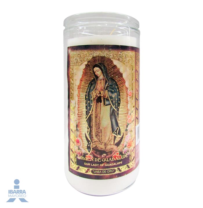 Veladora Mística 14 Días Virgen de Guadalupe Oro