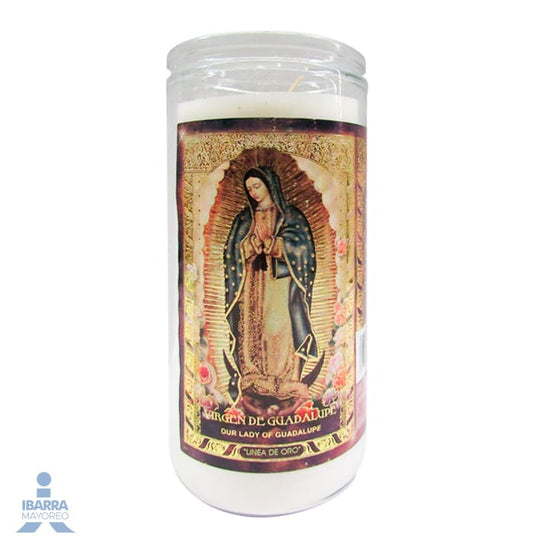 Veladora Mística 14 Días Virgen de Guadalupe Oro
