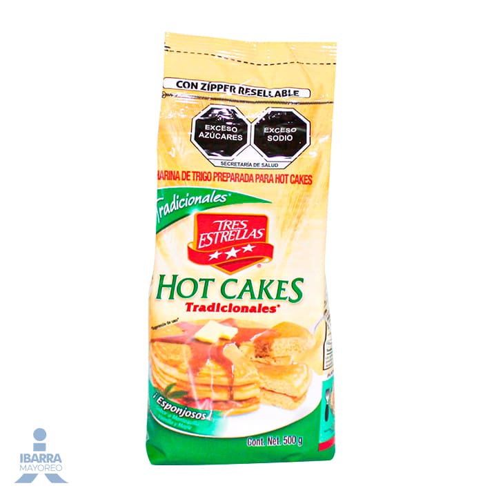 Harina para Hot Cakes Tres Estrellas 500 g