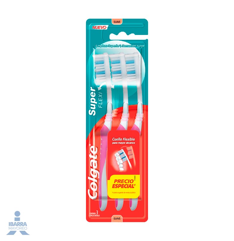 Cepillo Dental Colgate Super Flexi 3 pzas.