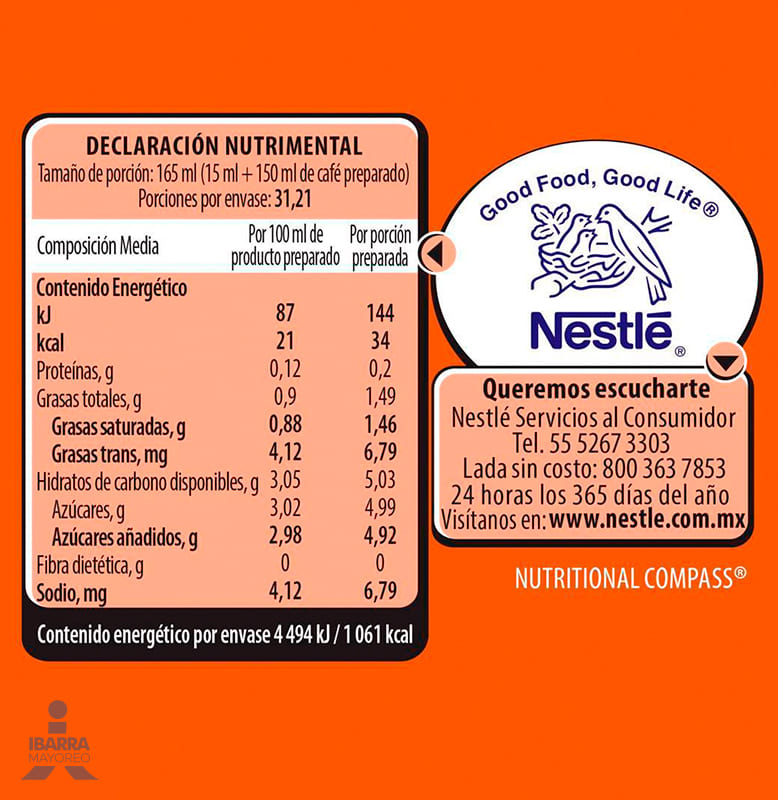 Sustituto de Crema Coffee Mate Caramelo Líquido 530 g