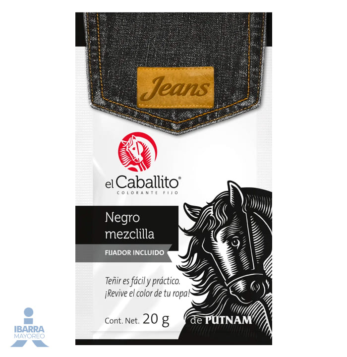 Colorante para Ropa El Caballito Negro Mezclilla 20 g