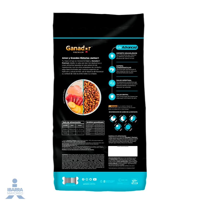 Alimento Ganador Premium Razas Pequeñas 20 kg + 3 Gratis