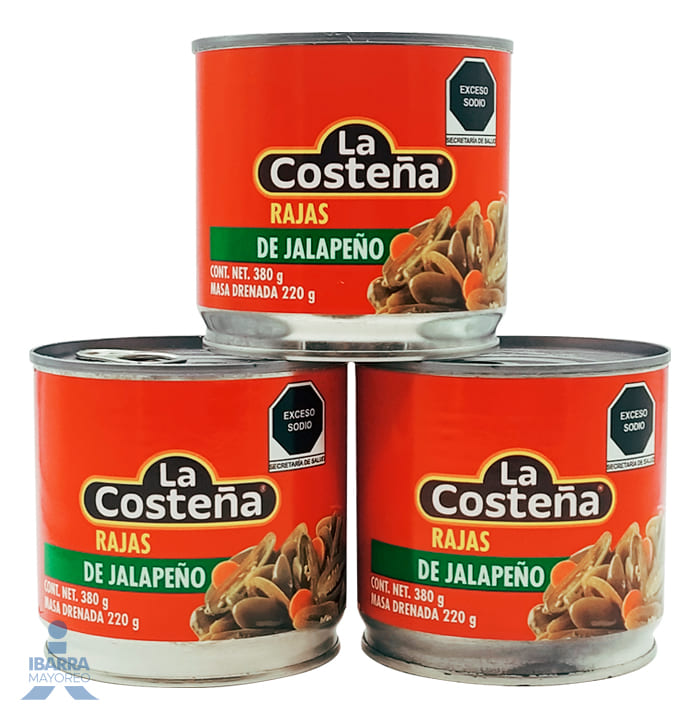 Chiles Jalapeños Rajas La Costeña 380 g