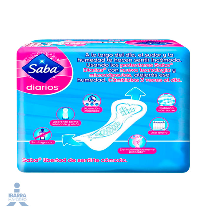 Toalla Panty Protector Saba Regular 16 pzas.