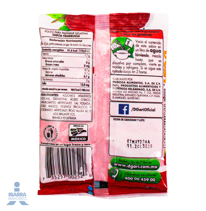 Gelatina D Gari Frambuesa 120 g