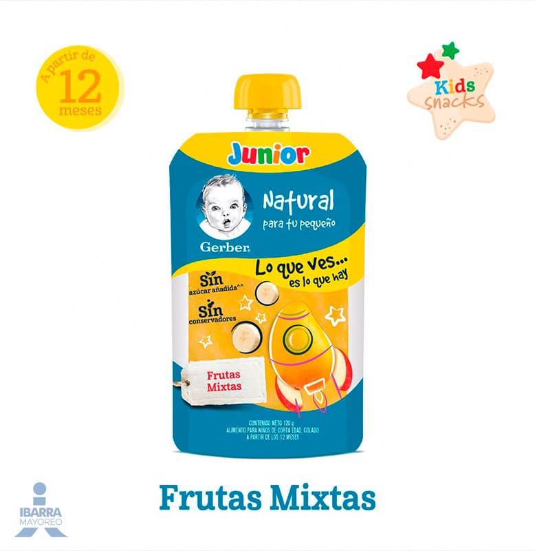 Gerber Junior Frutas Mixtas Pouch 120 g