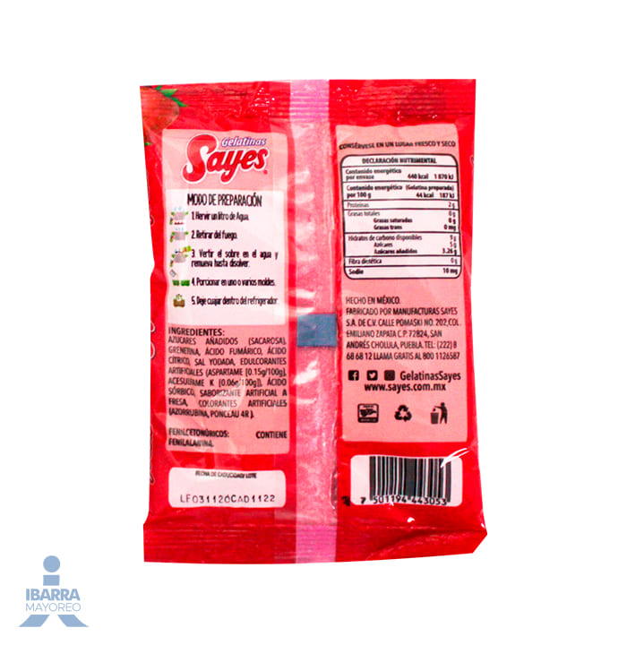 Gelatina Sayes Fresa 120 g
