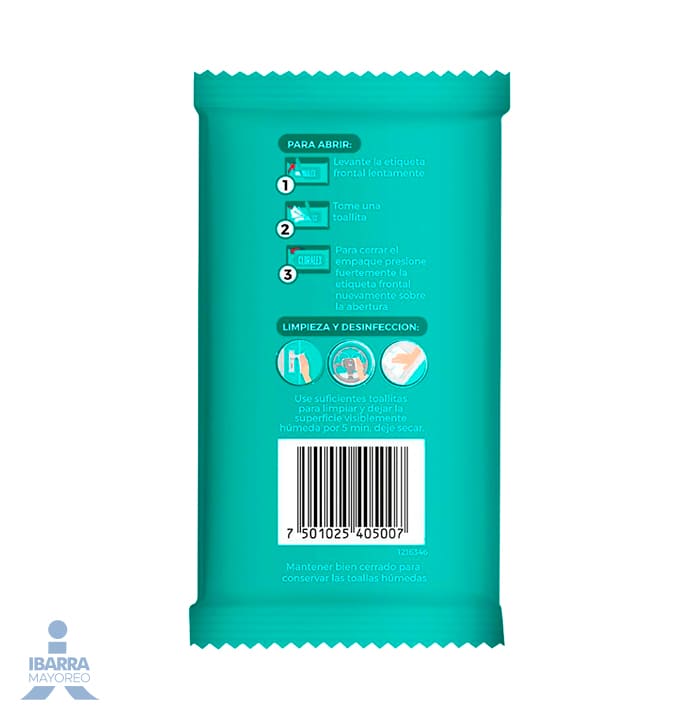 Toallitas Antibacteriales Cloralex 16 pzas.