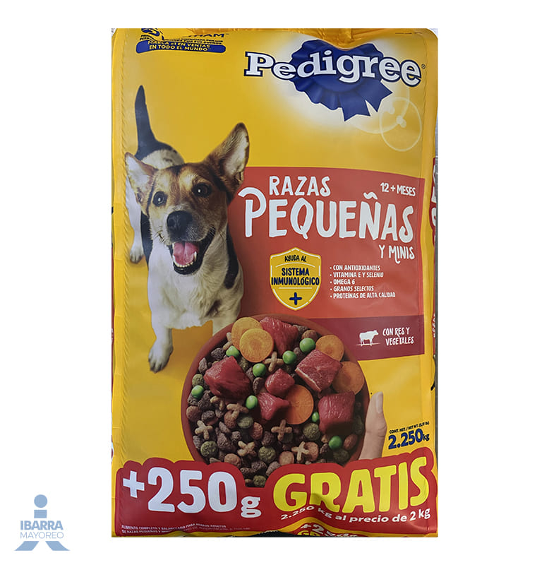Alimento Pedigree Razas Pequeñas 2 kg + 250 g