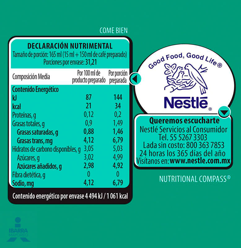 Sustituto de Crema Coffee Mate Crema Irlandesa Líquido 530 g