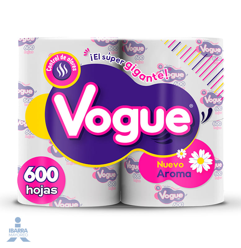 Papel Higiénico Vogue 600 hojas 4 rollos