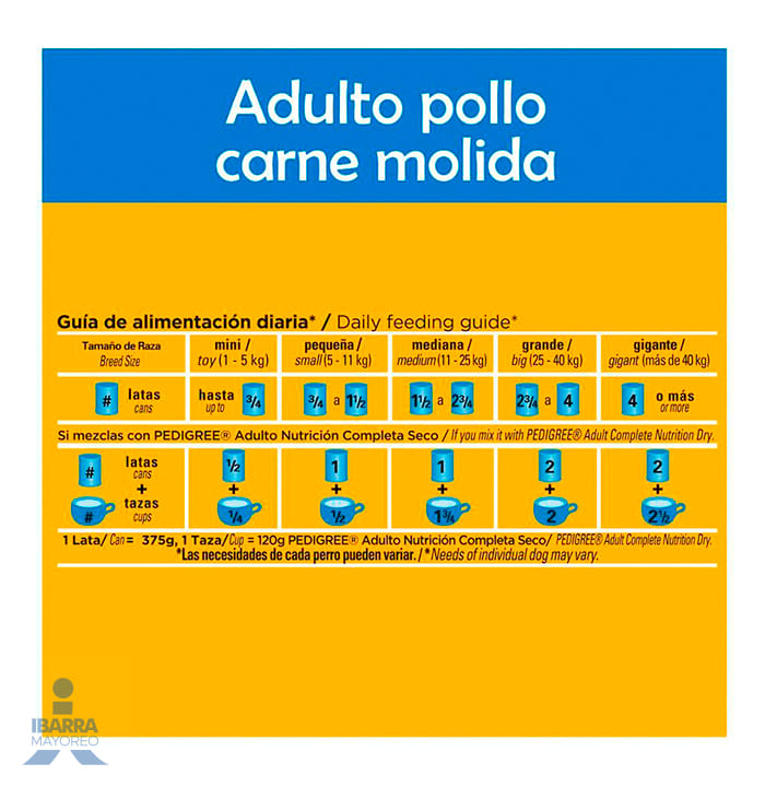 Alimento Pedigree Adulto Carne Molida de Pollo 375 g