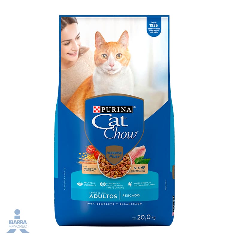 Cat Chow Defense Plus alimento seco gatos adultos sabor pescado 20 kg