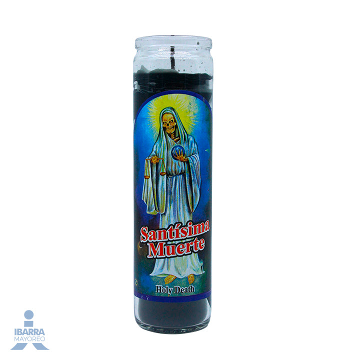 Veladora Luz Eterna Súper Extra Santa Muerte Negra