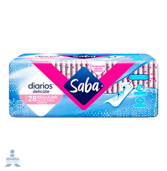 Toalla Panty Protector Saba Regular 28 pzas. 