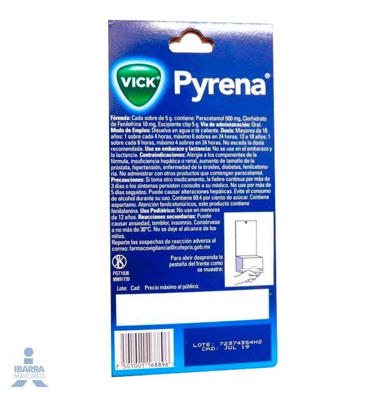Vick Pyrena Exhibidor 12 g / 12 sobres