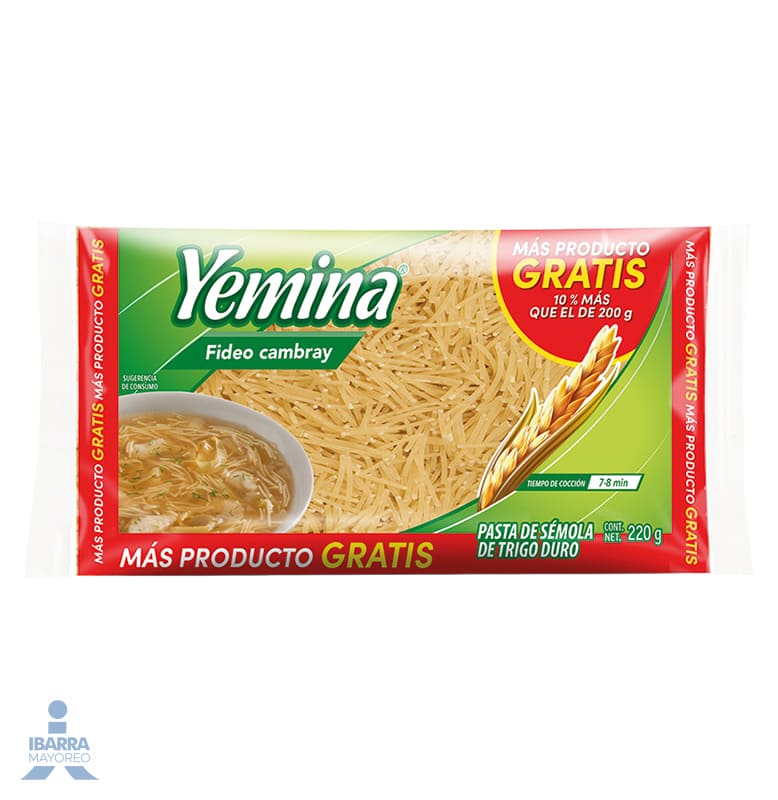 Pasta Yemina Fideo Cambray más producto 220 g