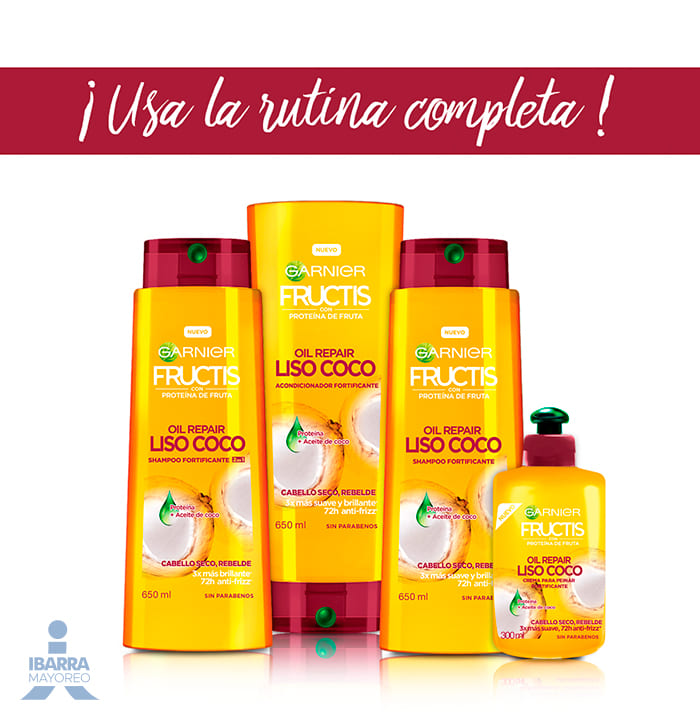 Shampoo Garnier Fructis Liso Coco 650 ml