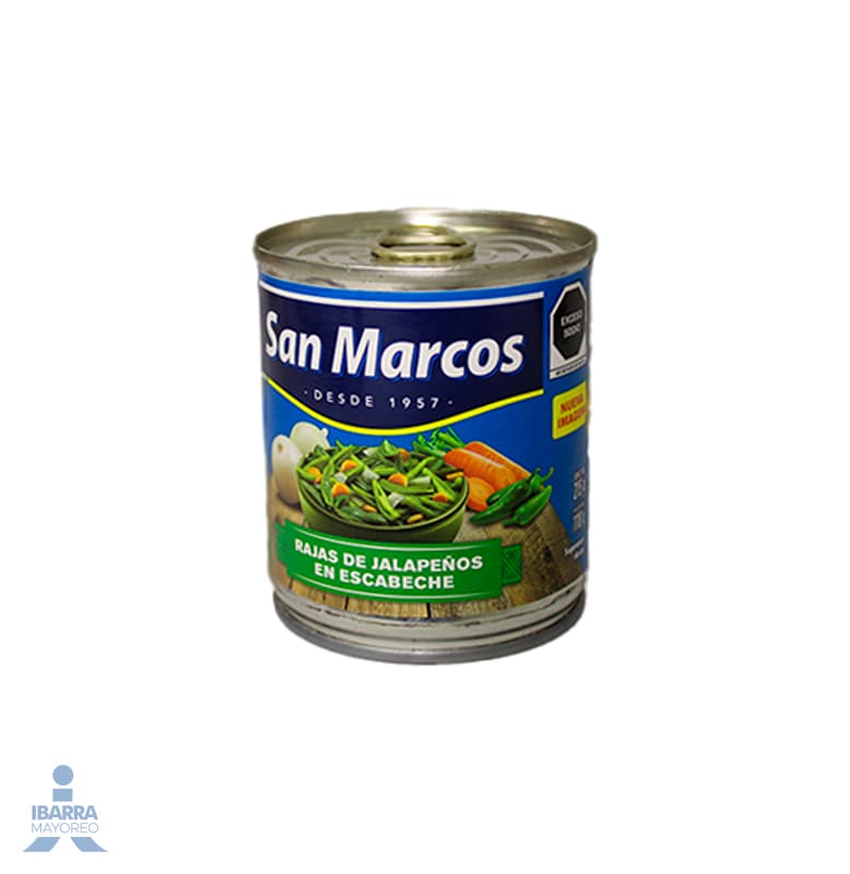 CHILES JALAPEÑOS RAJAS SAN MARCOS 215 GR.