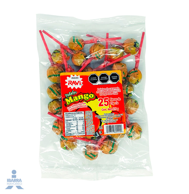 Paleta Ravi Mango Picosito 25 pzas.