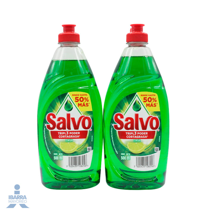 Detergente Salvo Limón Líquido 10/500 ml Oferta 2 GRATIS