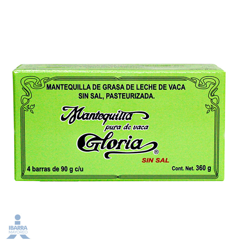 Mantequilla La Gloria sin sal 360 g