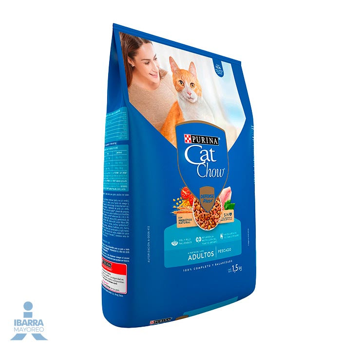 Cat Chow Defense Plus alimento seco gatos adultos sabor pescado 1.5 kg