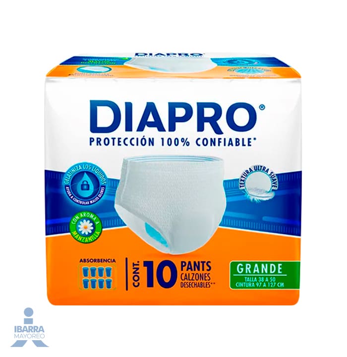 Pañal Diapro Pants Grande 10 pzas.