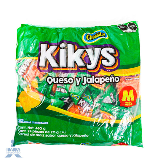 Chechitos Chechi Kikys Queso y Jalapeño Mega 24 pzas.