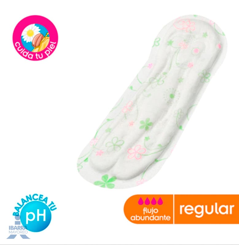 Toalla Sanitaria Saba Confort Manzanilla Regular sin alas 10 pzas.