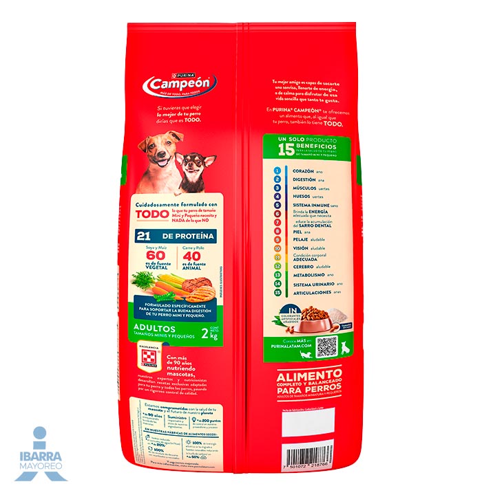Alimento Purina Campeón Adulto Minis y Pequeños 2 kg