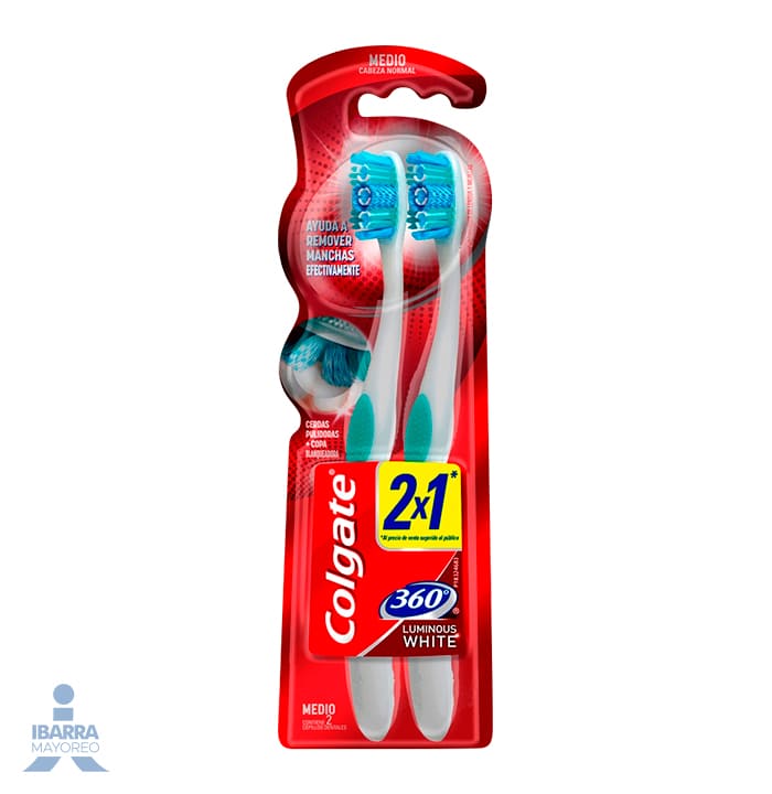Cepillo Dental Colgate 360 Luminous 2x1