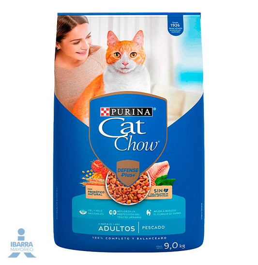 Cat Chow Defense Plus alimento seco gatos adultos sabor pescado 9 kg