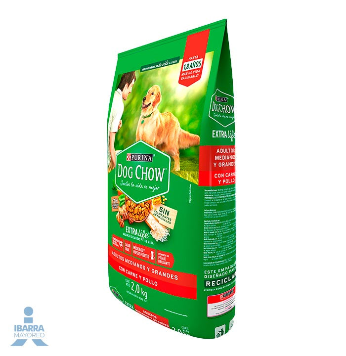 Dog Chow alimento seco perros adultos medianos y grandes 2 kg