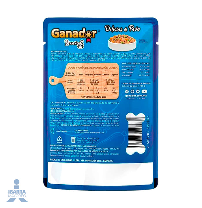 Alimento Ganador Delicias de Pavo 100 g