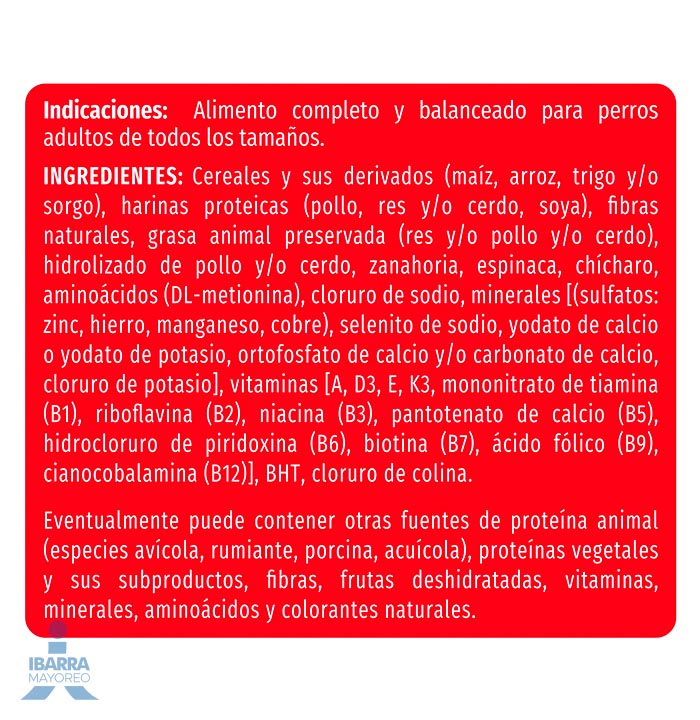 Campeón alimento seco perros adultos todos los tamaños carne y pollo 800 g
