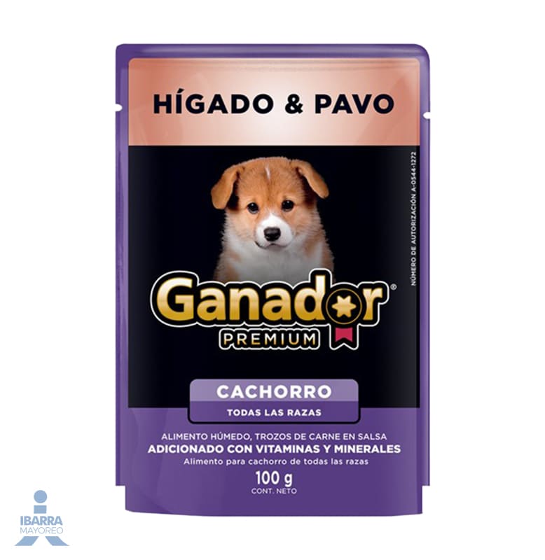 Alimento Ganador Premium Cachorro Hígado y Pavo 100 g