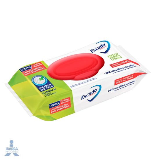 Toallitas Húmedas Escudo Superficies 40 pzas.